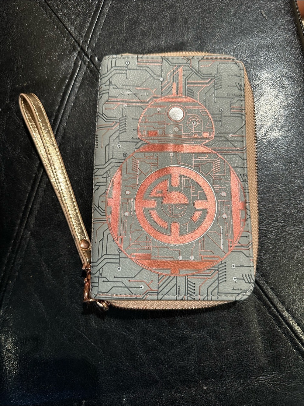 Star Wars BB-8 Gray & Rose Gold Wristlet Phone Wallet - Picture 1 of 4